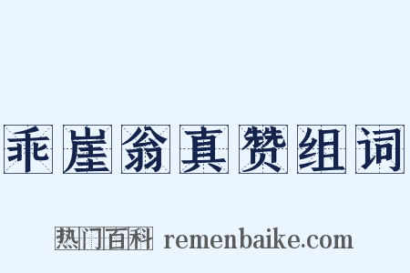 乖崖翁真赞组词是什么意思的图片